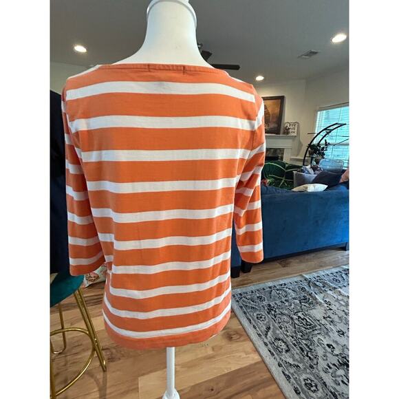 Lauren Ralph Lauren Orange Striped Top - Women's Size Large - Picture 3 of 4